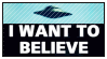 A picture of a flying saucer with the text, 'I want to believe'